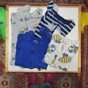 Carters & Primary Organic Cotton 4T Footed Pajama Bundle